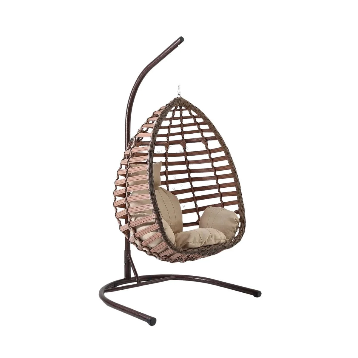 rattan salıncak kahve tek kişilik