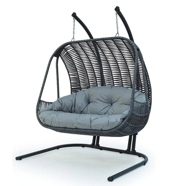 rattan salıncak gri çift kişilik