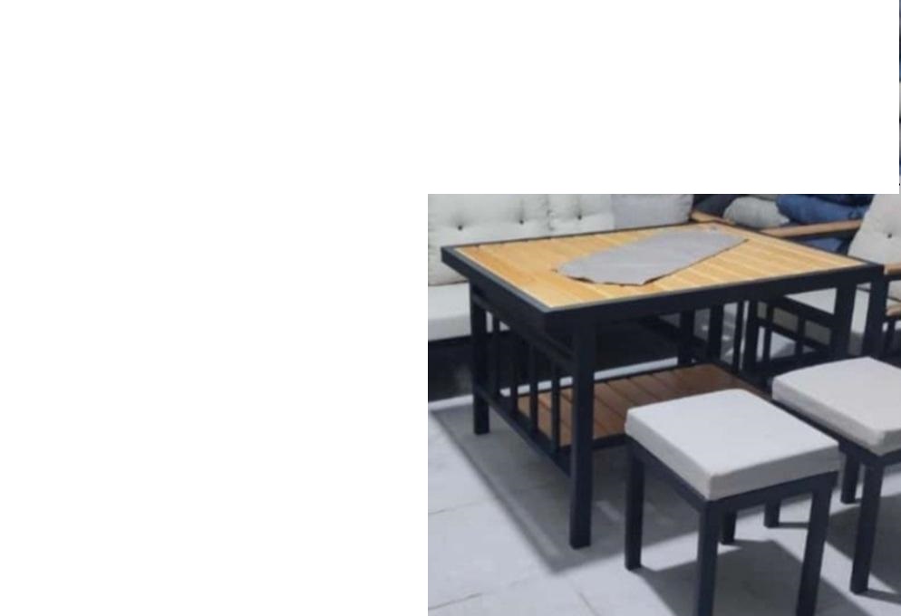 borulu çay setinin tek masası siyah renk 